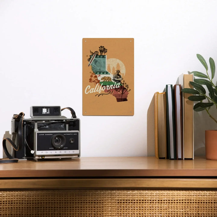 California, Photomontage, State Series, Metal Signs Metal Lantern Press 
