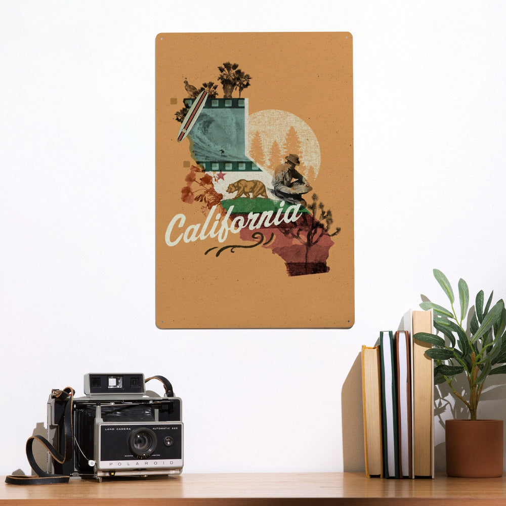 California, Photomontage, State Series, Metal Signs Metal Lantern Press 
