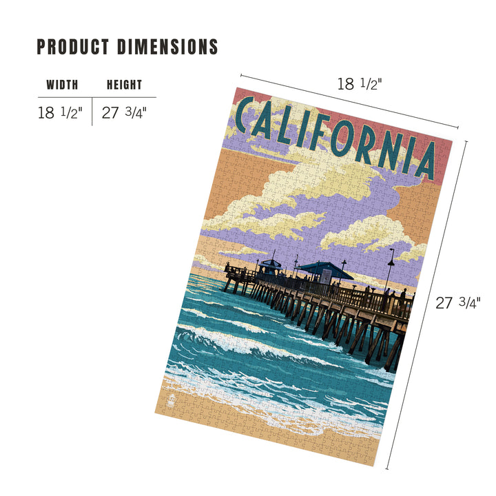 California, Pier Scene, Jigsaw Puzzle Puzzle Lantern Press 