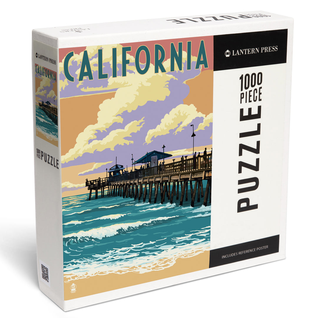 California, Pier Scene, Jigsaw Puzzle Puzzle Lantern Press 