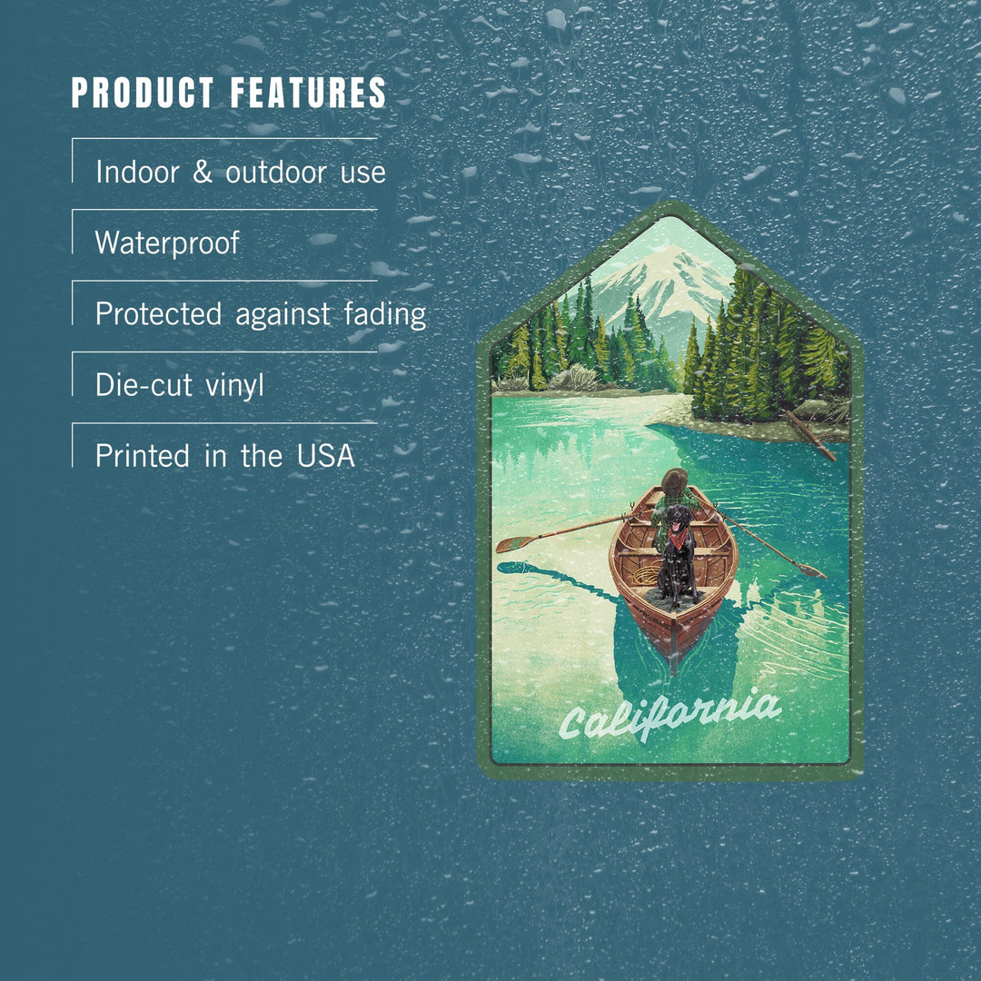 California, Quiet Explorer, Boating, Mountain, Contour, Vinyl Sticker Sticker Lantern Press 