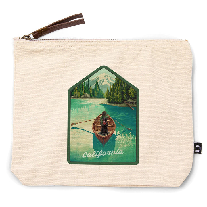 California, Quiet Explorer, Boating, Mountain,, Organic Cotton Zipper Pouch, Go Bag Totes Lantern Press 
