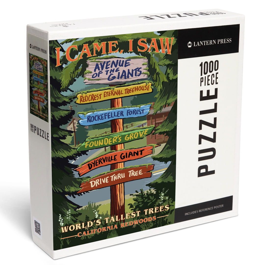 California Redwoods, Destination Signpost, I Came I Saw, Jigsaw Puzzle Puzzle Lantern Press 