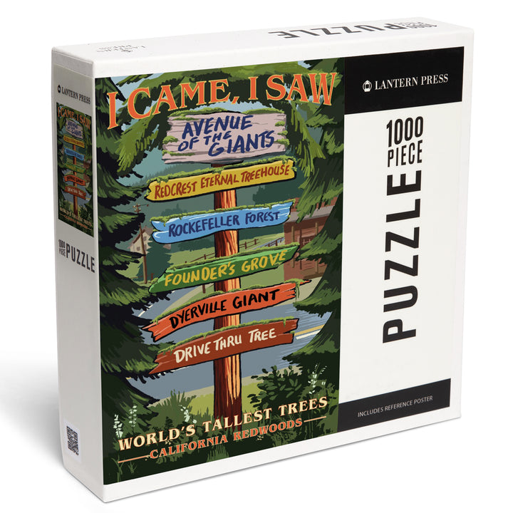 California Redwoods, Destination Signpost, I Came I Saw, Jigsaw Puzzle Puzzle Lantern Press 
