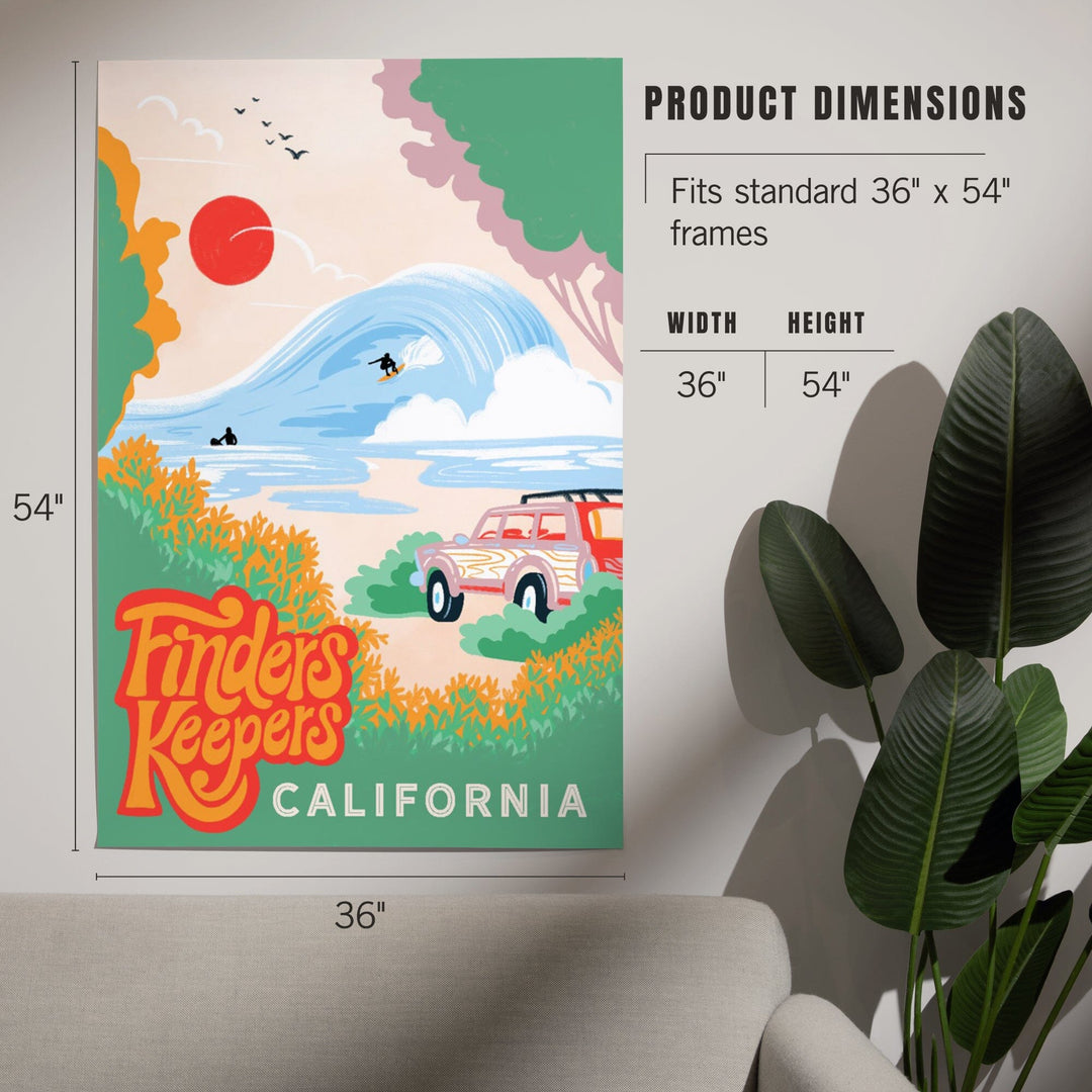 California, Secret Surf Spot Collection, Surf Scene at the Beach, Finders Keepers, Art & Giclee Prints Art Lantern Press 