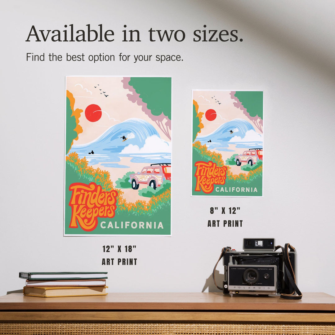 California, Secret Surf Spot Collection, Surf Scene at the Beach, Finders Keepers, Art & Giclee Prints Art Lantern Press 