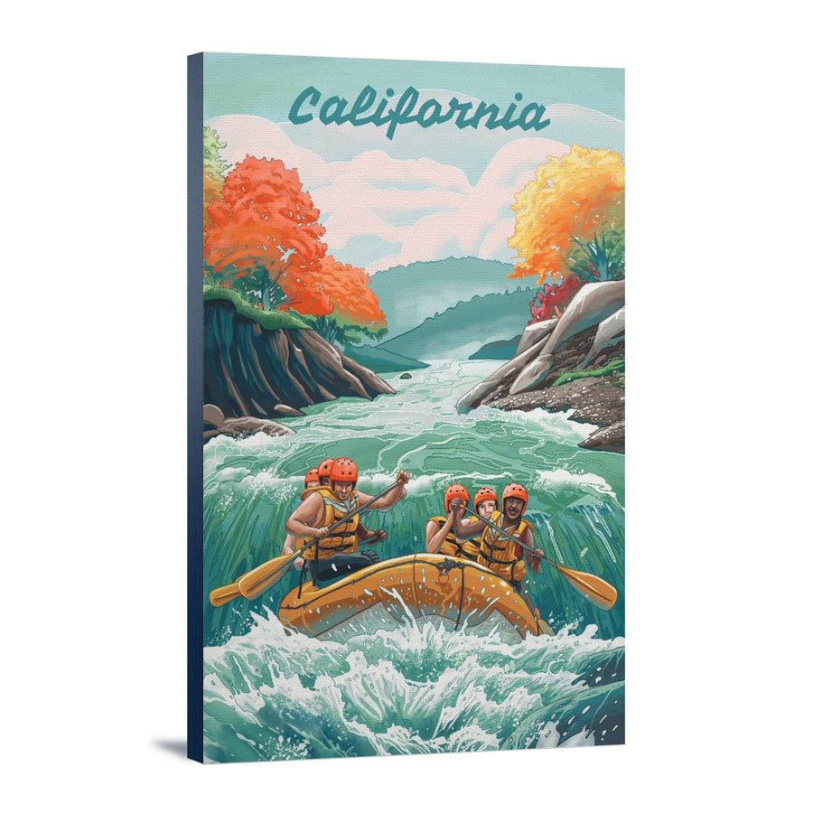 California, Seek Adventure, River Rafting, Stretched Canvas Canvas Lantern Press 