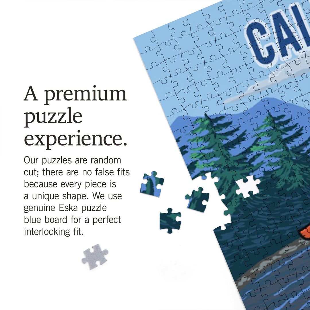 California, Signpost, River, Jigsaw Puzzle Puzzle Lantern Press 