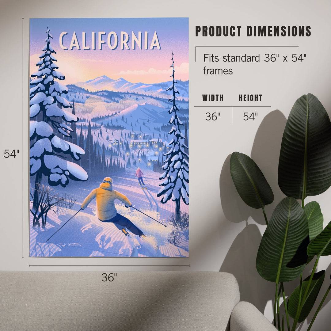 California, Ski for Miles, Skiing, Art & Giclee Prints Art Lantern Press 