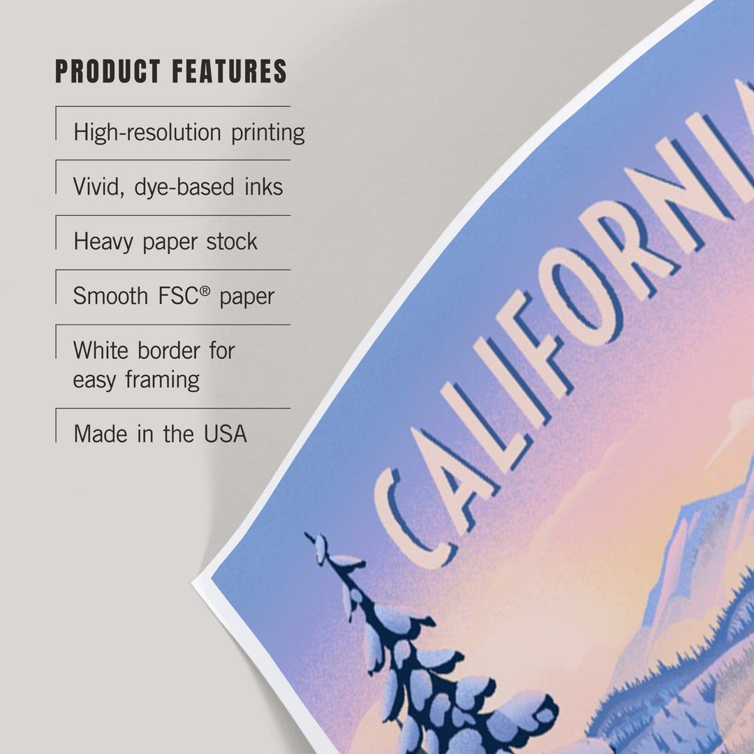 California, Ski for Miles, Skiing, Art & Giclee Prints Art Lantern Press 