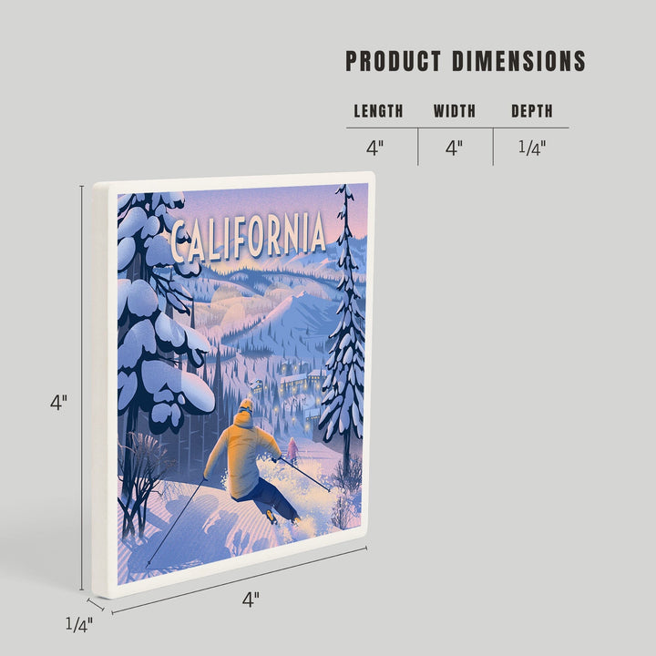 California, Ski for Miles, Skiing, Coasters Coasters Lantern Press 