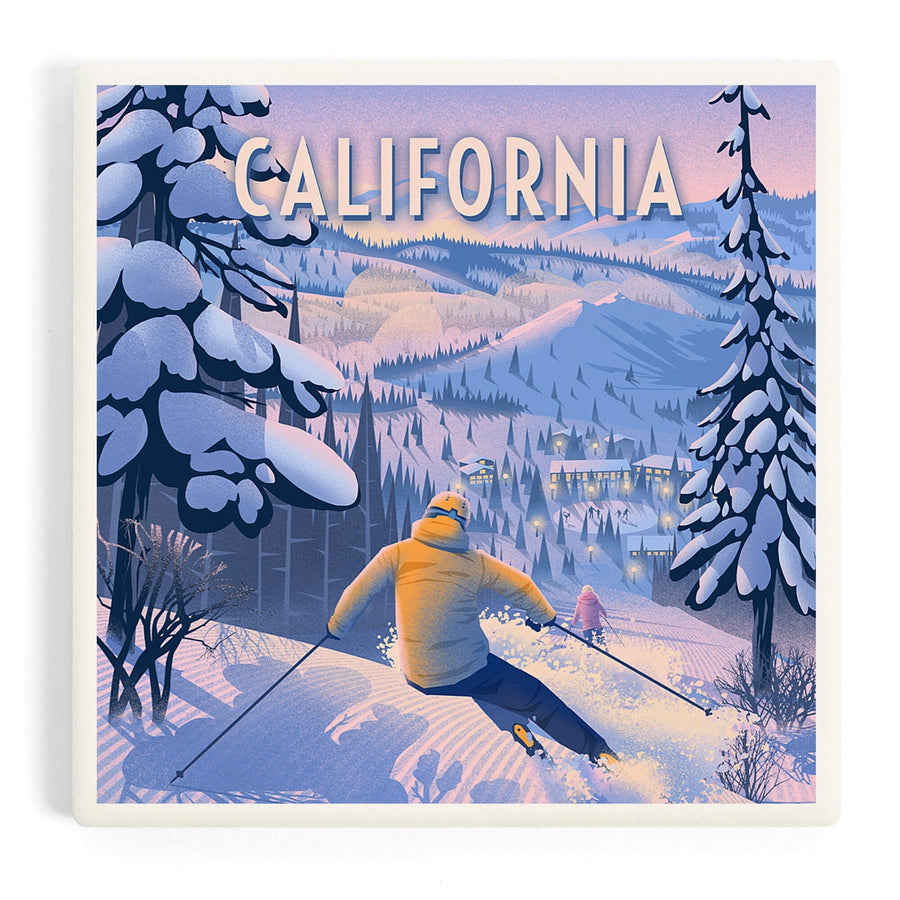 California, Ski for Miles, Skiing, Coasters Coasters Lantern Press 