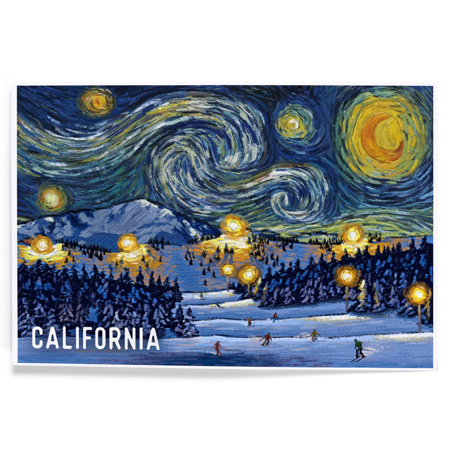 California, Starry Night, Ski Resort, Art & Giclee Prints Art Lantern Press 