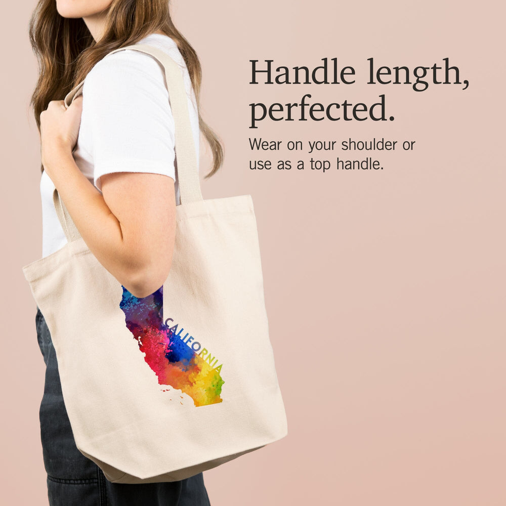 California, State Abstract, Watercolor,, Tote Bag Totes Lantern Press 