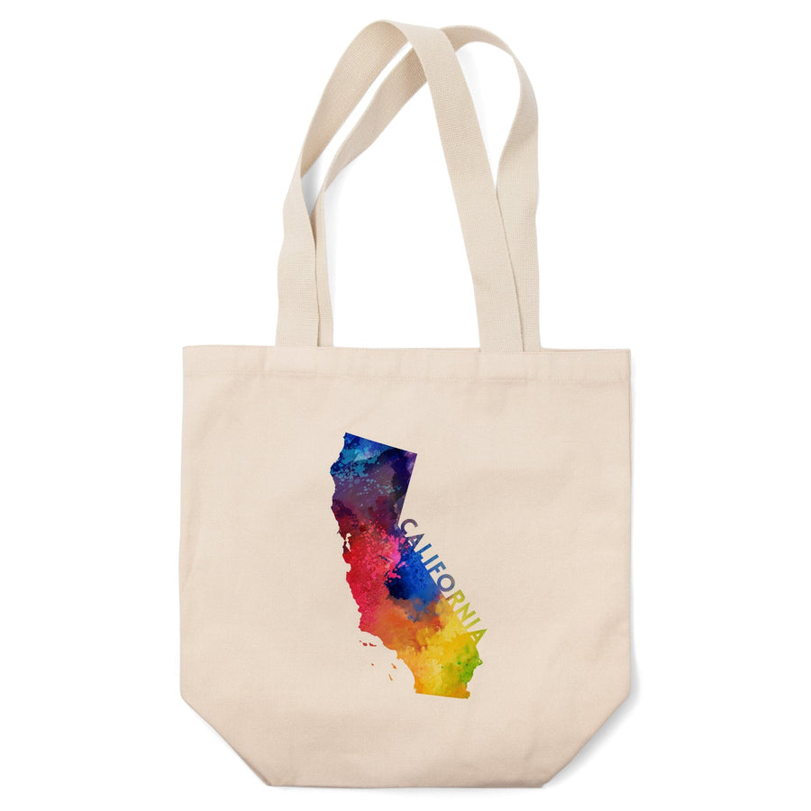 California, State Abstract, Watercolor,, Tote Bag Totes Lantern Press 