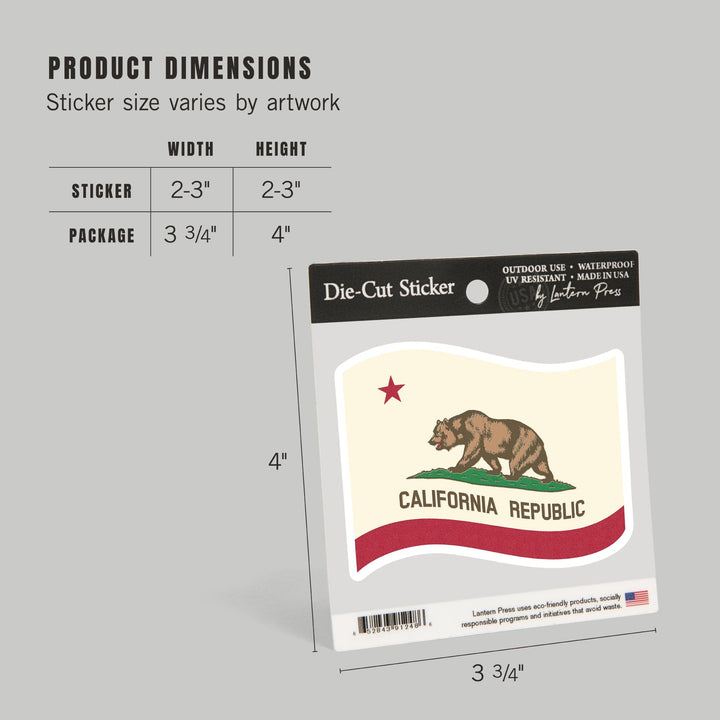 California State Flag, Letterpress, Contour, Vinyl Sticker Sticker Lantern Press 