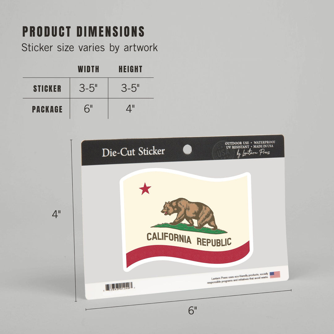 California State Flag, Letterpress, Contour, Vinyl Sticker Sticker Lantern Press 