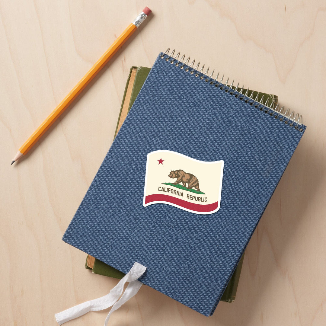 California State Flag, Letterpress, Contour, Vinyl Sticker Sticker Lantern Press 