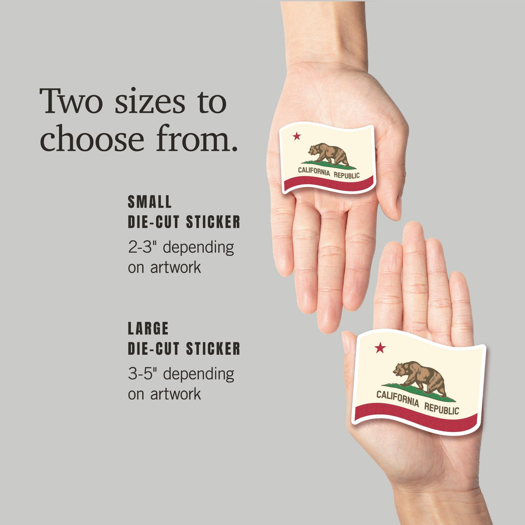California State Flag, Letterpress, Contour, Vinyl Sticker Sticker Lantern Press 