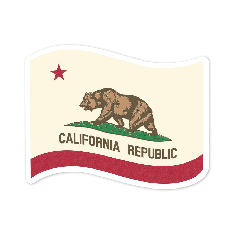 California State Flag, Letterpress, Contour, Vinyl Sticker Sticker Lantern Press 