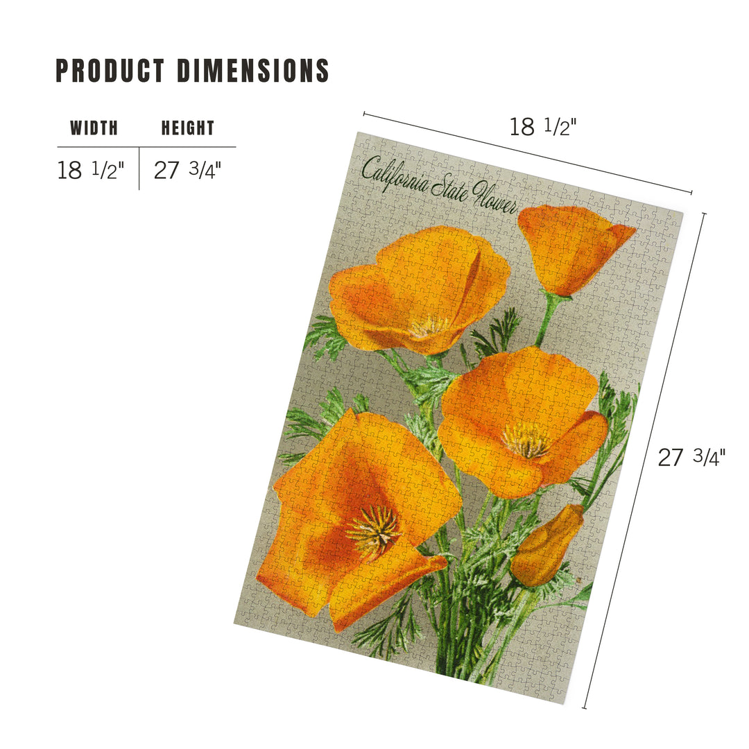 California State Flower, The Californian, Poppy Flowers, Jigsaw Puzzle Puzzle Lantern Press 