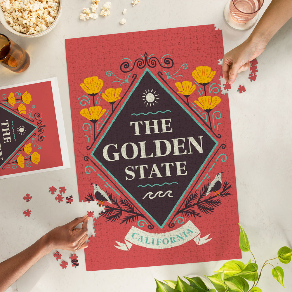 California, State Motto Crest, State Series, Jigsaw Puzzle Puzzle Lantern Press 