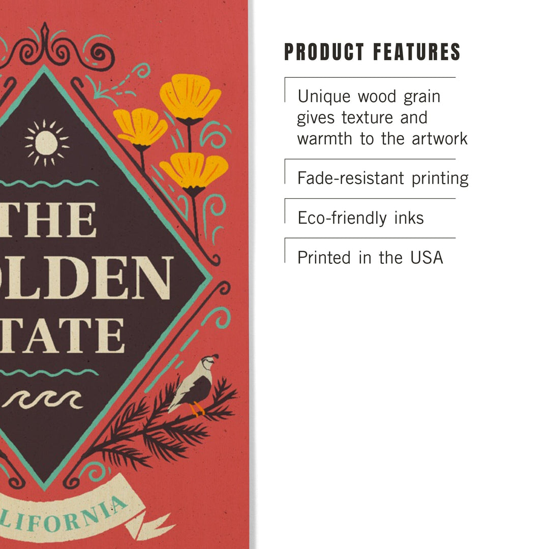 California, State Motto Crest, State Series - Lantern Press