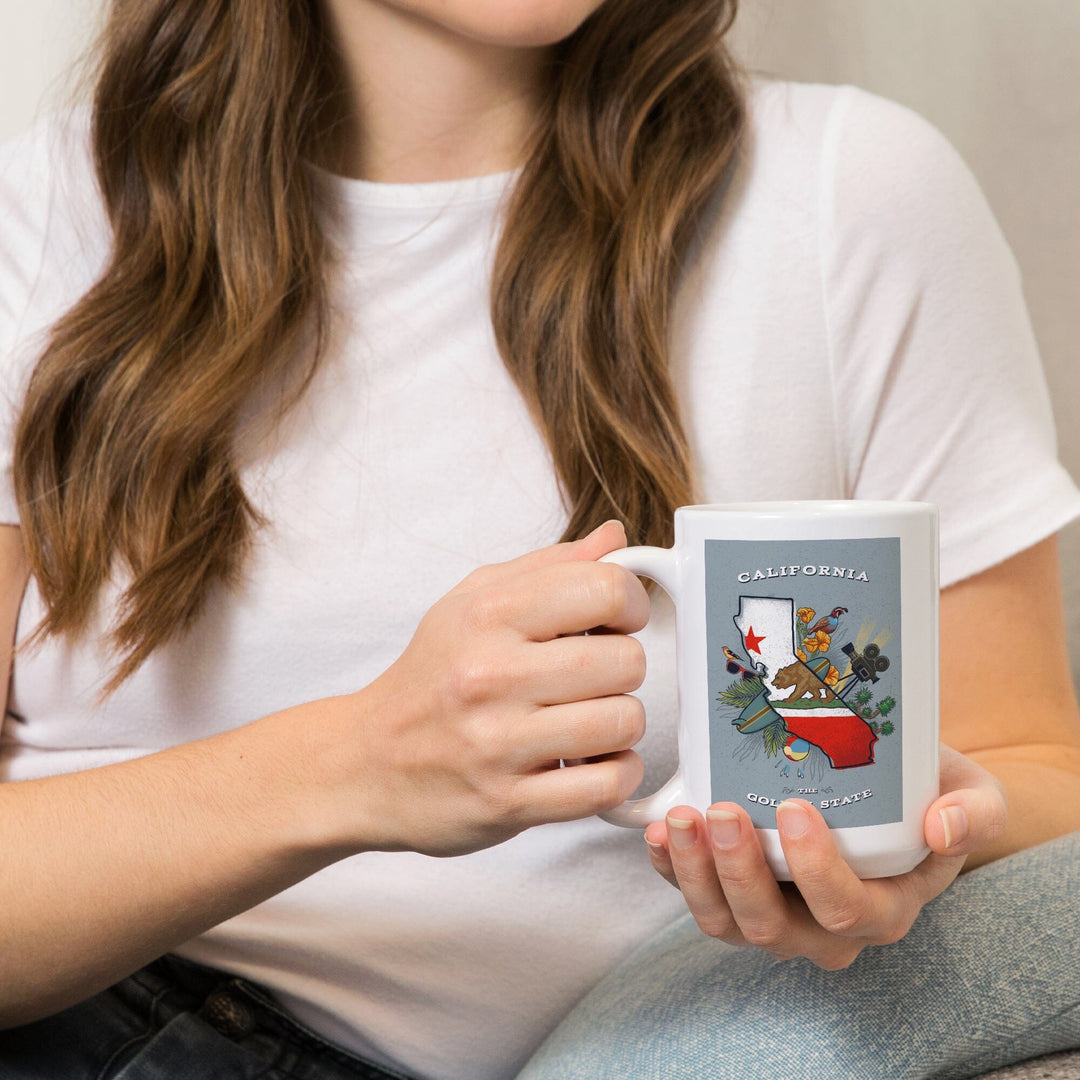 California, State Treasure Trove, State Series, Ceramic Mug - Lantern Press