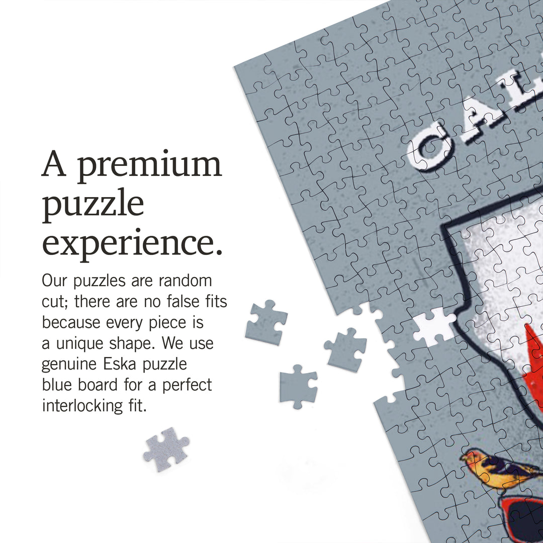 California, State Treasure Trove, State Series, Jigsaw Puzzle Puzzle Lantern Press 