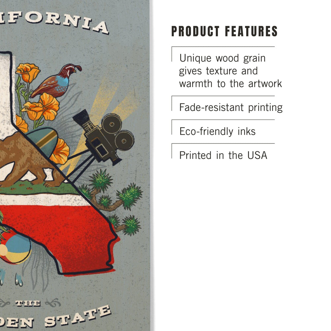 California, State Treasure Trove, State Series - Lantern Press