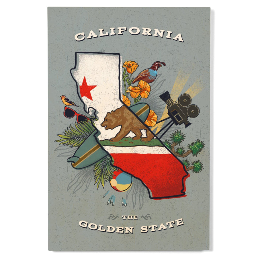 California, State Treasure Trove, State Series - Lantern Press