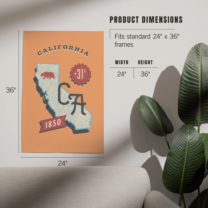 California, Statehood, State Series, Art & Giclee Prints - Lantern Press