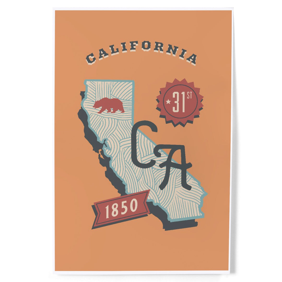 California, Statehood, State Series, Art & Giclee Prints - Lantern Press