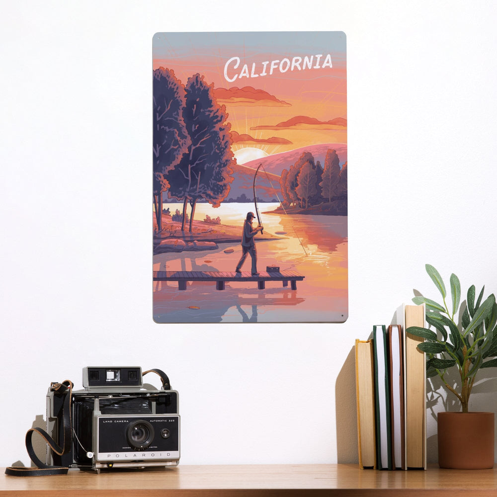 California, This is Living, Fishing, Metal Signs Metal Lantern Press 