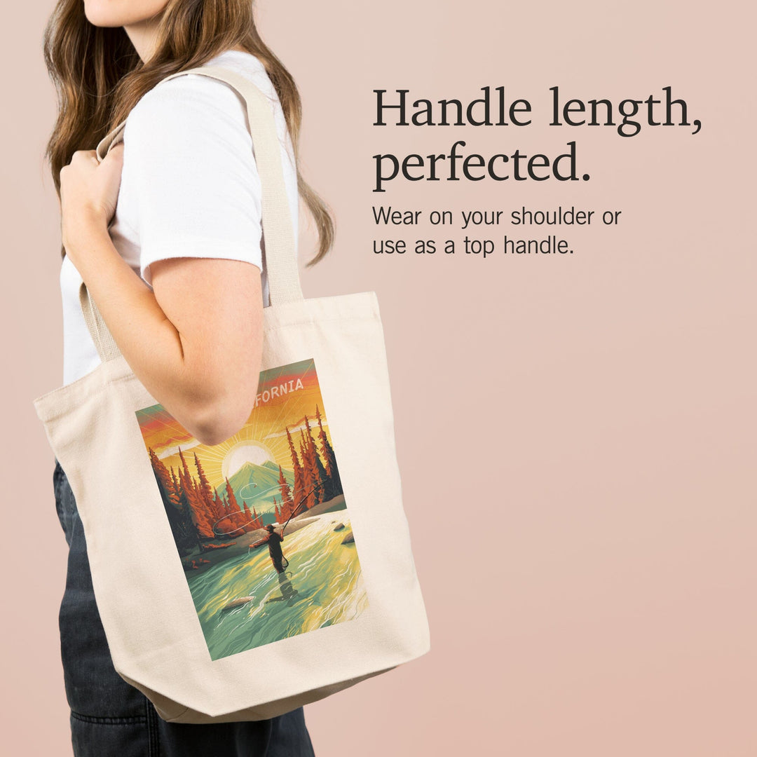 California This is Living Fishing Mountain, Tote Bag Totes Lantern Press 