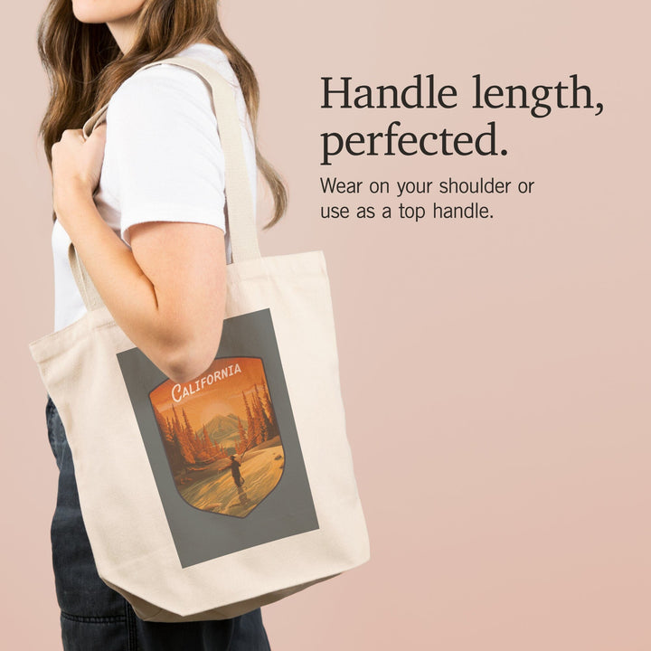 California, This is Living, Fishing with Mountain, Contour, Tote Bag Totes Lantern Press 