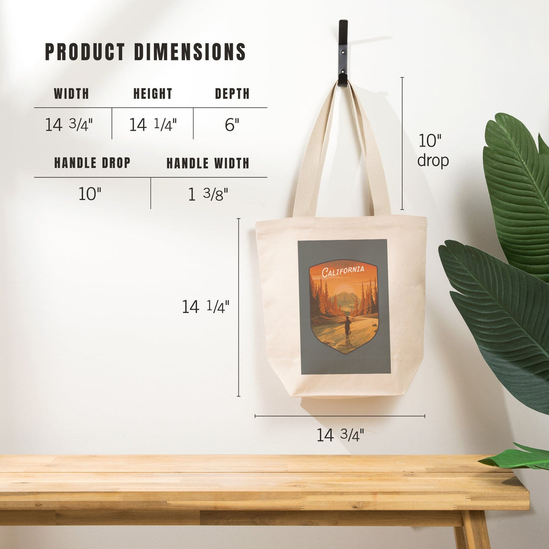 California, This is Living, Fishing with Mountain, Contour, Tote Bag Totes Lantern Press 