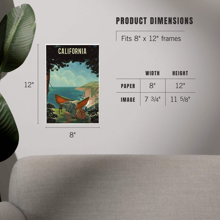 California, Today's Office, Coastal Series, Hammock on Beach, Art & Giclee Prints Art Lantern Press 