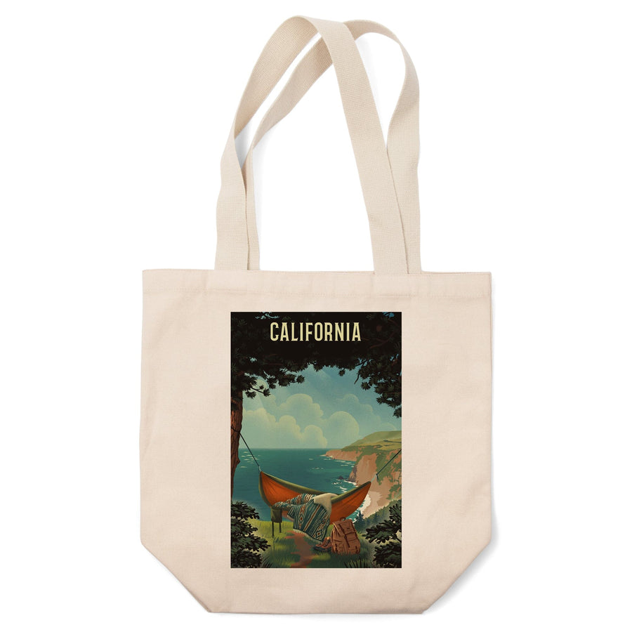 California, Today's Office, Coastal Series, Hammock on Beach, Tote Bag Totes Lantern Press 