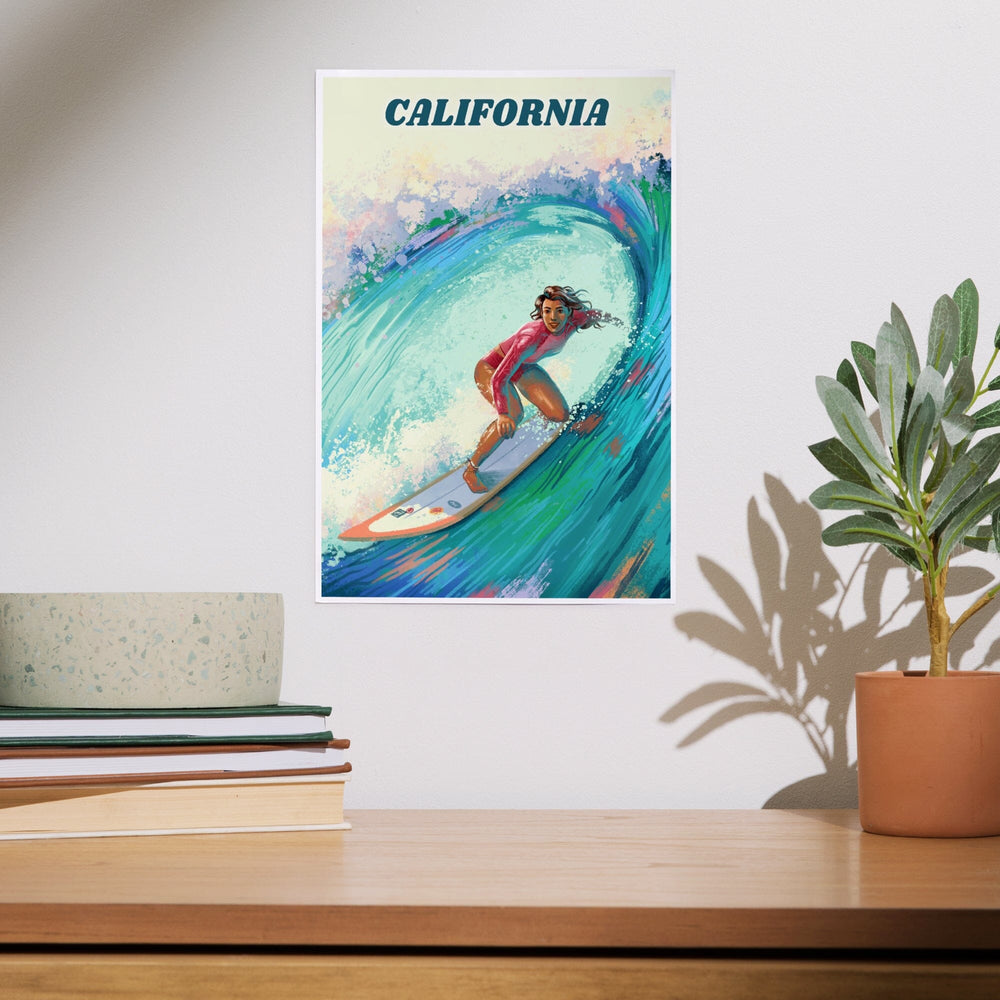 California, Vitamin Sea, Coastal Series, Surfer Girl, Art & Giclee Prints Art Lantern Press 