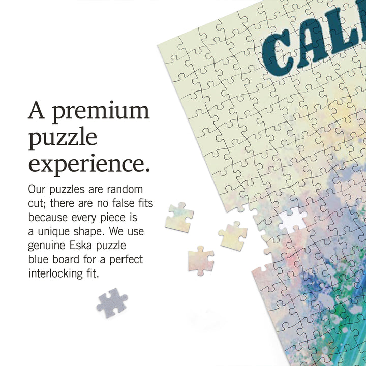 California, Vitamin Sea, Coastal Series, Surfer Girl, Jigsaw Puzzle Puzzle Lantern Press 