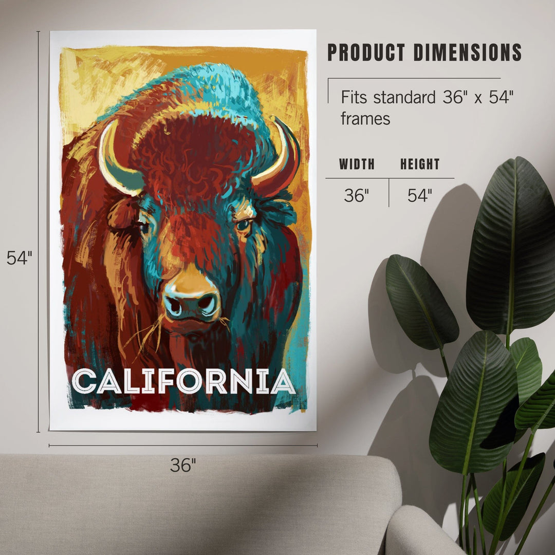 California, Vivid, Bison, Art & Giclee Prints Art Lantern Press 