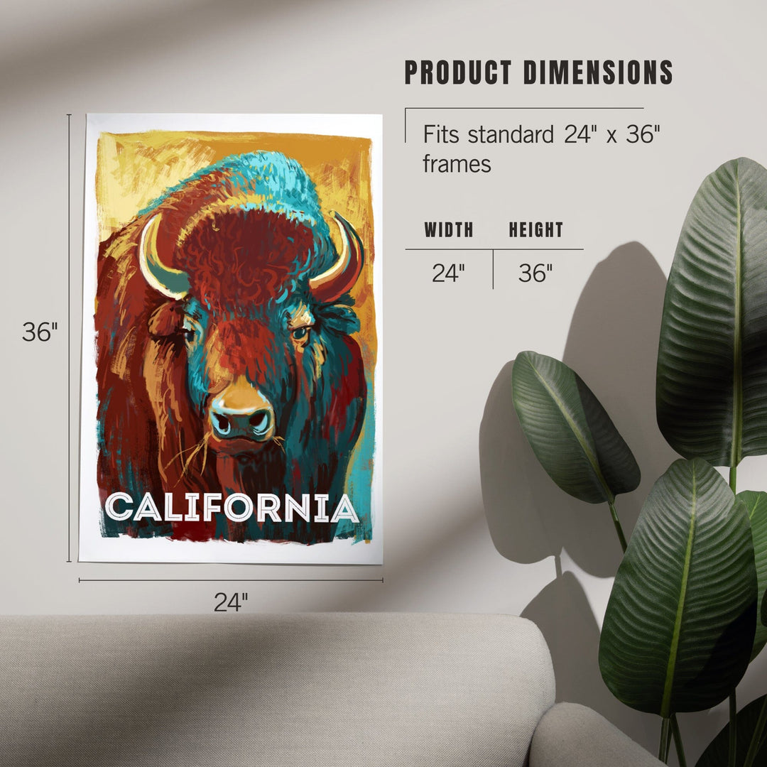 California, Vivid, Bison, Art & Giclee Prints Art Lantern Press 