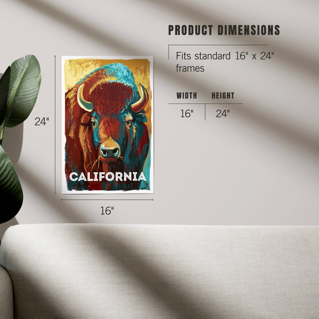 California, Vivid, Bison, Art & Giclee Prints Art Lantern Press 