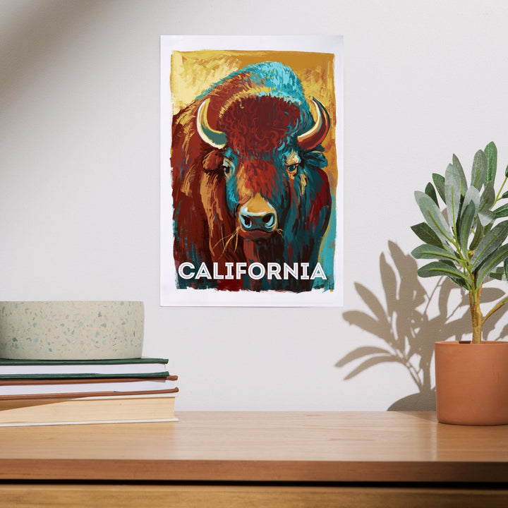 California, Vivid, Bison, Art & Giclee Prints Art Lantern Press 