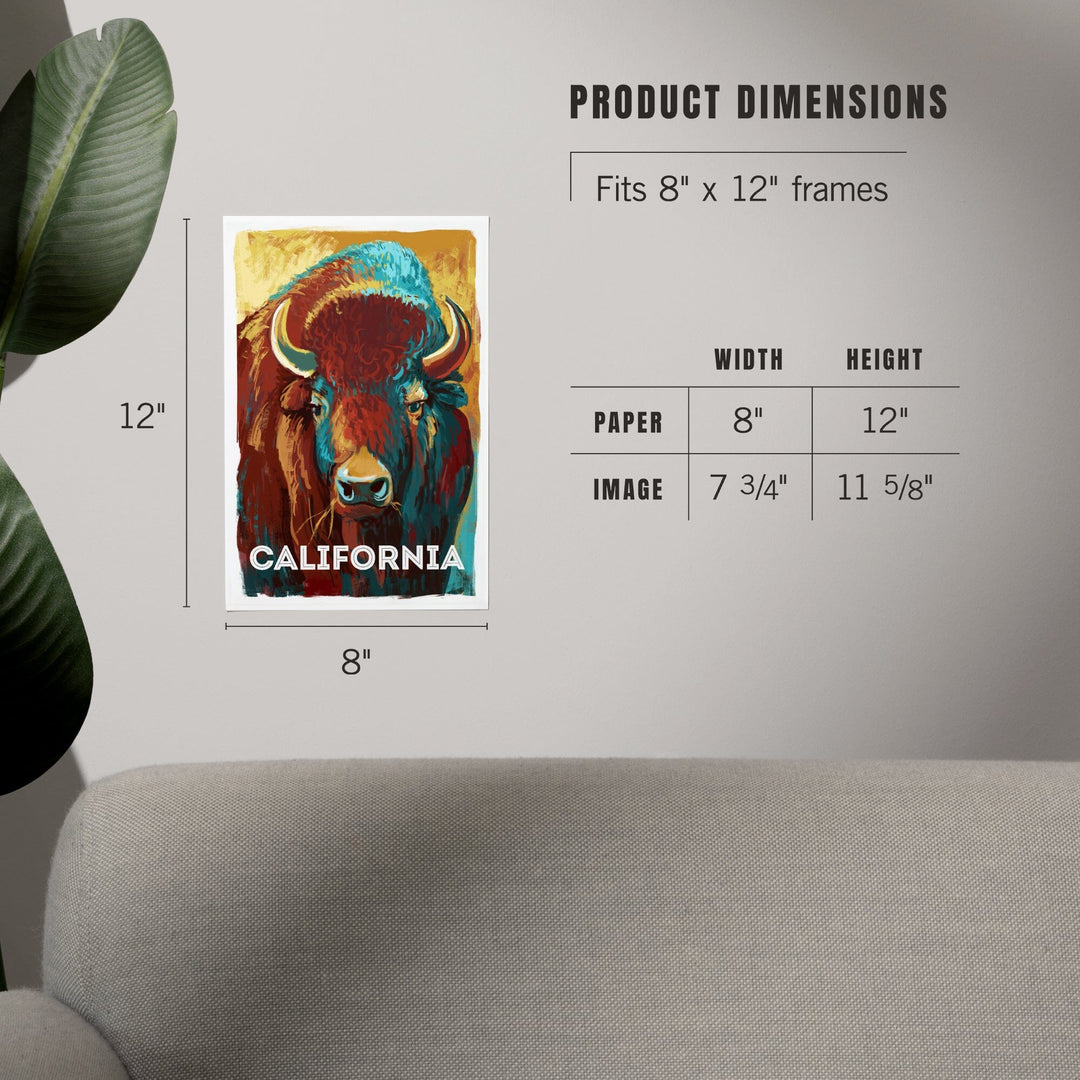 California, Vivid, Bison, Art & Giclee Prints Art Lantern Press 