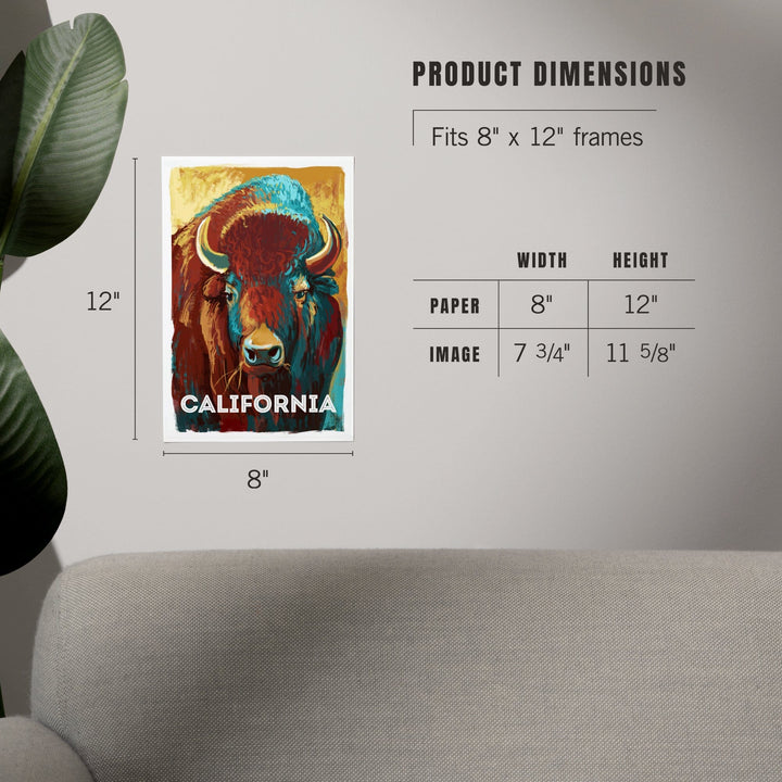 California, Vivid, Bison, Art & Giclee Prints Art Lantern Press 