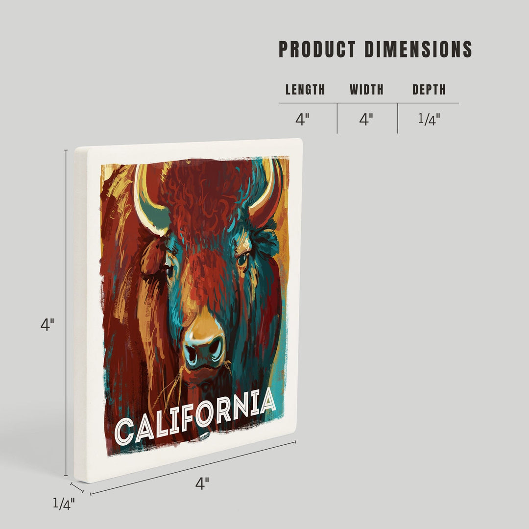 California, Vivid, Bison, Coasters Coasters Lantern Press 