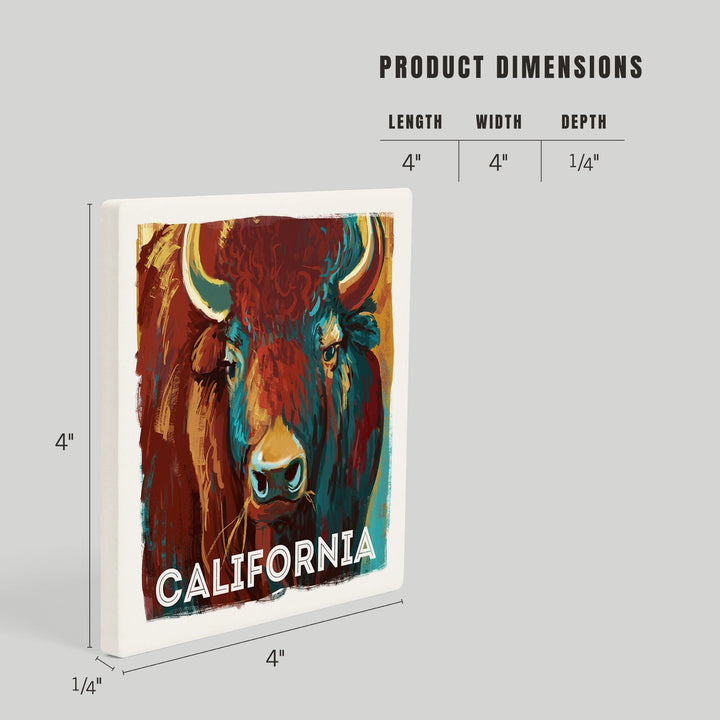 California, Vivid, Bison, Coasters Coasters Lantern Press 