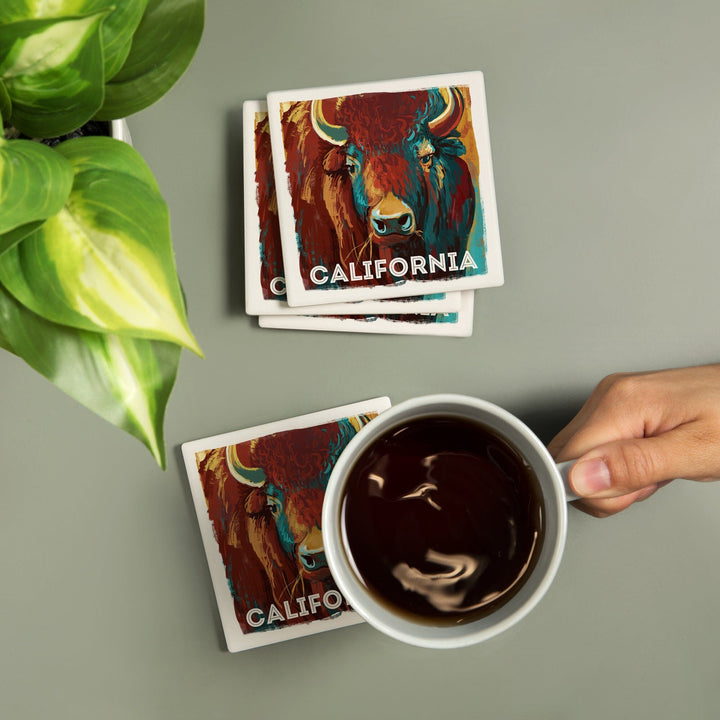 California, Vivid, Bison, Coasters Coasters Lantern Press 